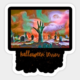 Halloween Terror (graveyard) Sticker